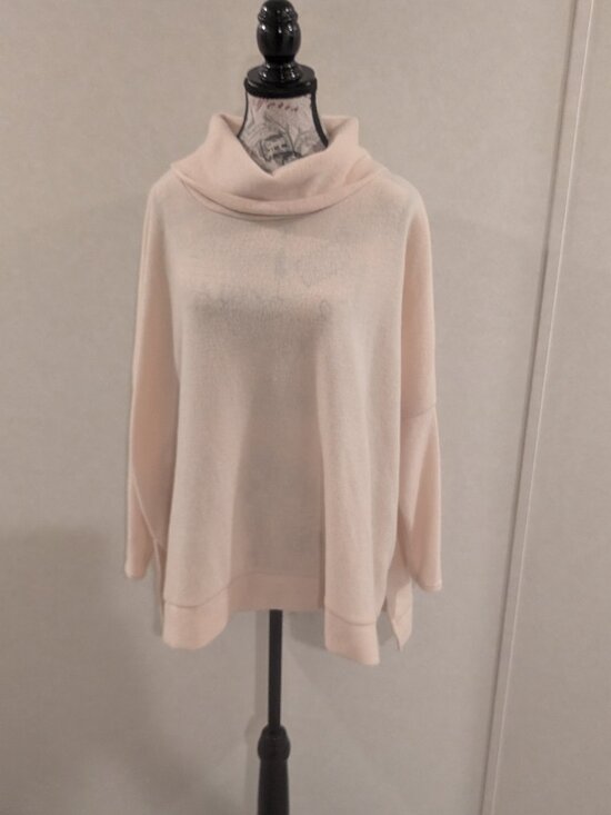 1.4.3. Story by Line Up Sweaters - 143 Story by Line Up Cream Cowl Neck Poncho Sweater Med Soft Dolman Sleeve